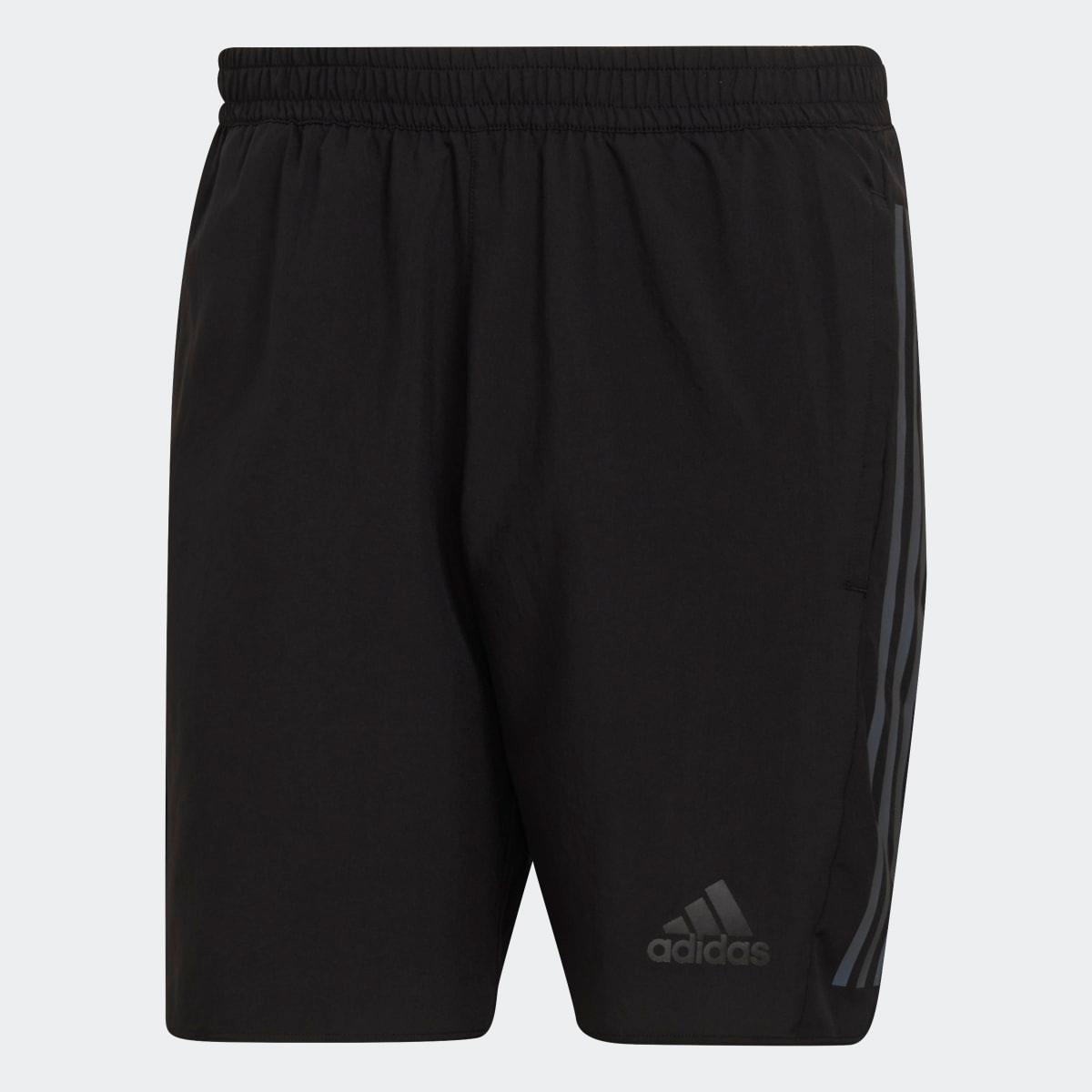 Adidas Mens Run Icon Full Reflective 3 Stripes Shorts Black Rugby Heaven