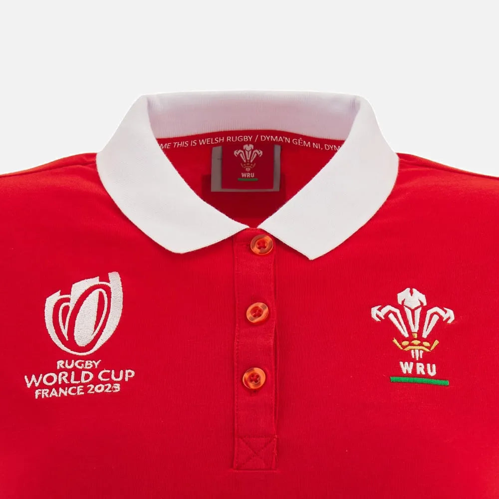 Macron Womens Wales WRU RWC 2023 Polo S/S 