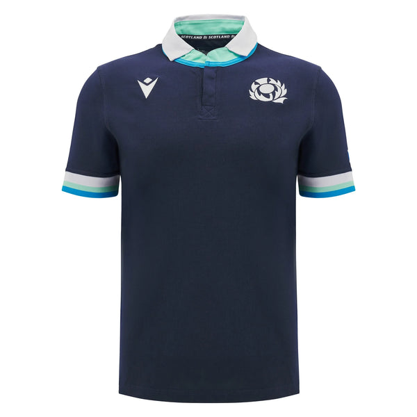 Macron Scotland SRU 2024/25 Adults Home Cotton Rugby Shirt 