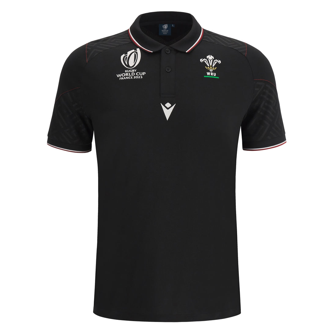 Macron Wales WRU Rugby World Cup 2023 Mens Travel Polo