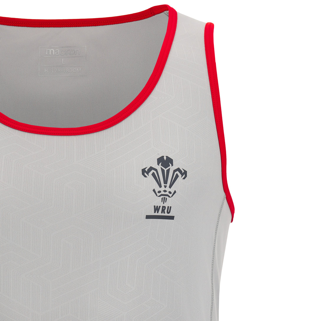 Macron Wales Official WRU 22/23 Mens Rugby Training Poly Dry Singlet