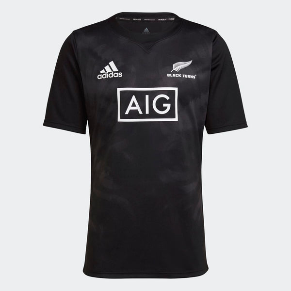 adidas Adults Black Ferns Primeblue Supporters Home Rugby Shirts