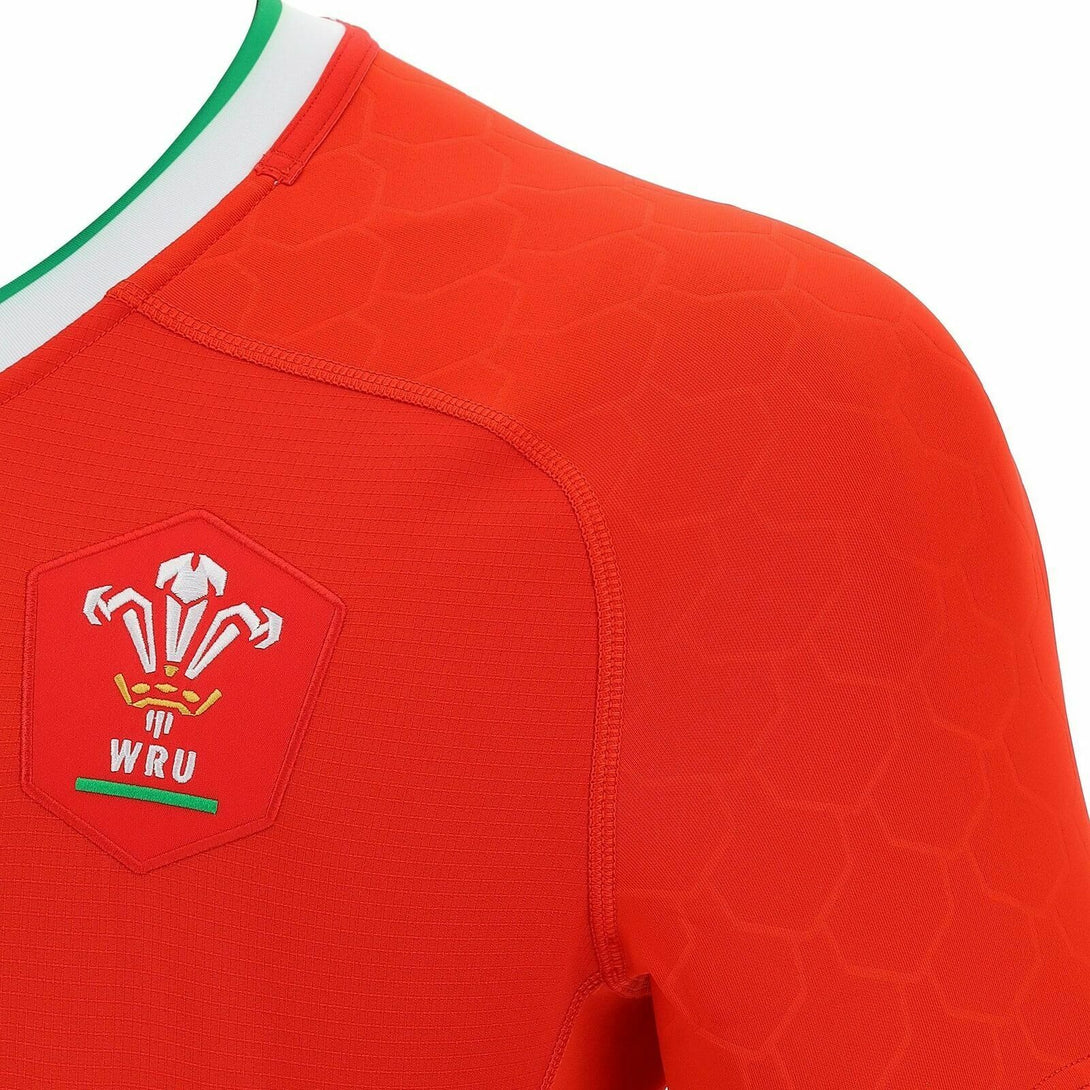 Macron Wales WRU Mens Home Authentic Pro Rugby Shirt