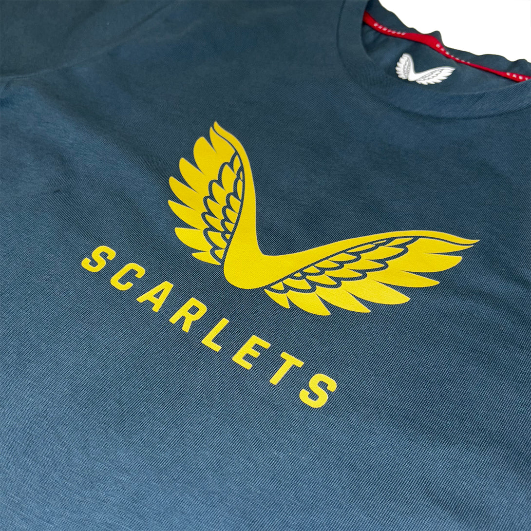 Castore Scarlets Rugby Kids Cotton Logo T-Shirt