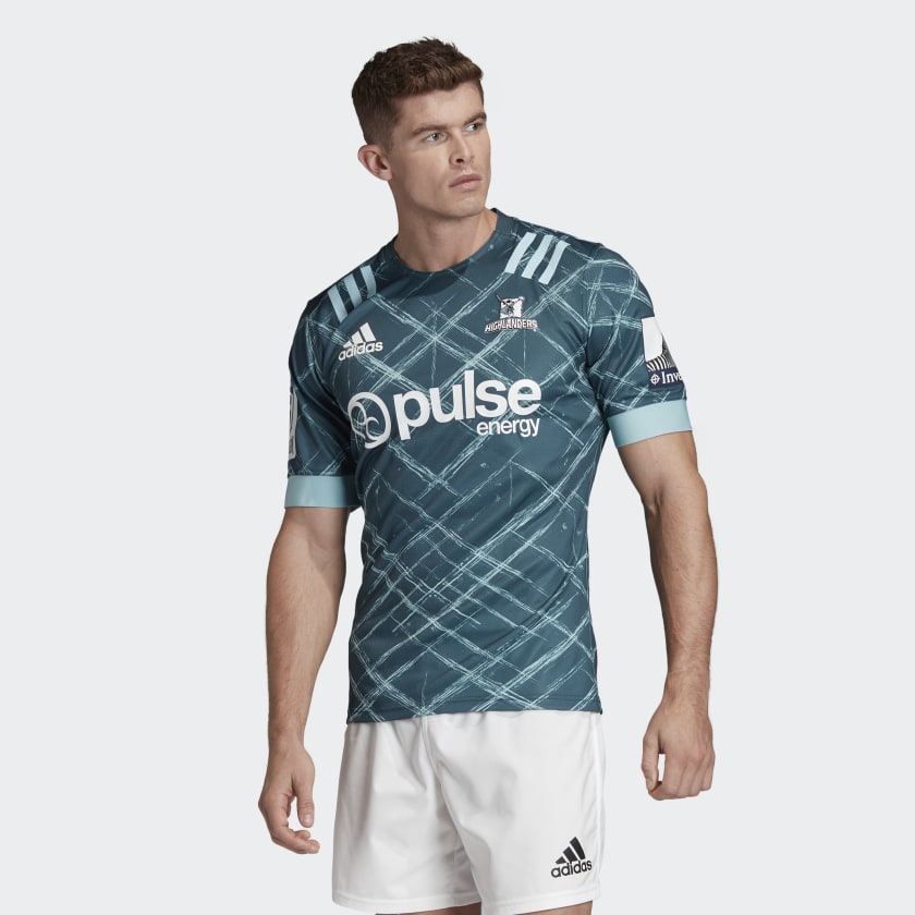 Adidas Highlanders Alternate Primeblue Rugby Shirt Blue