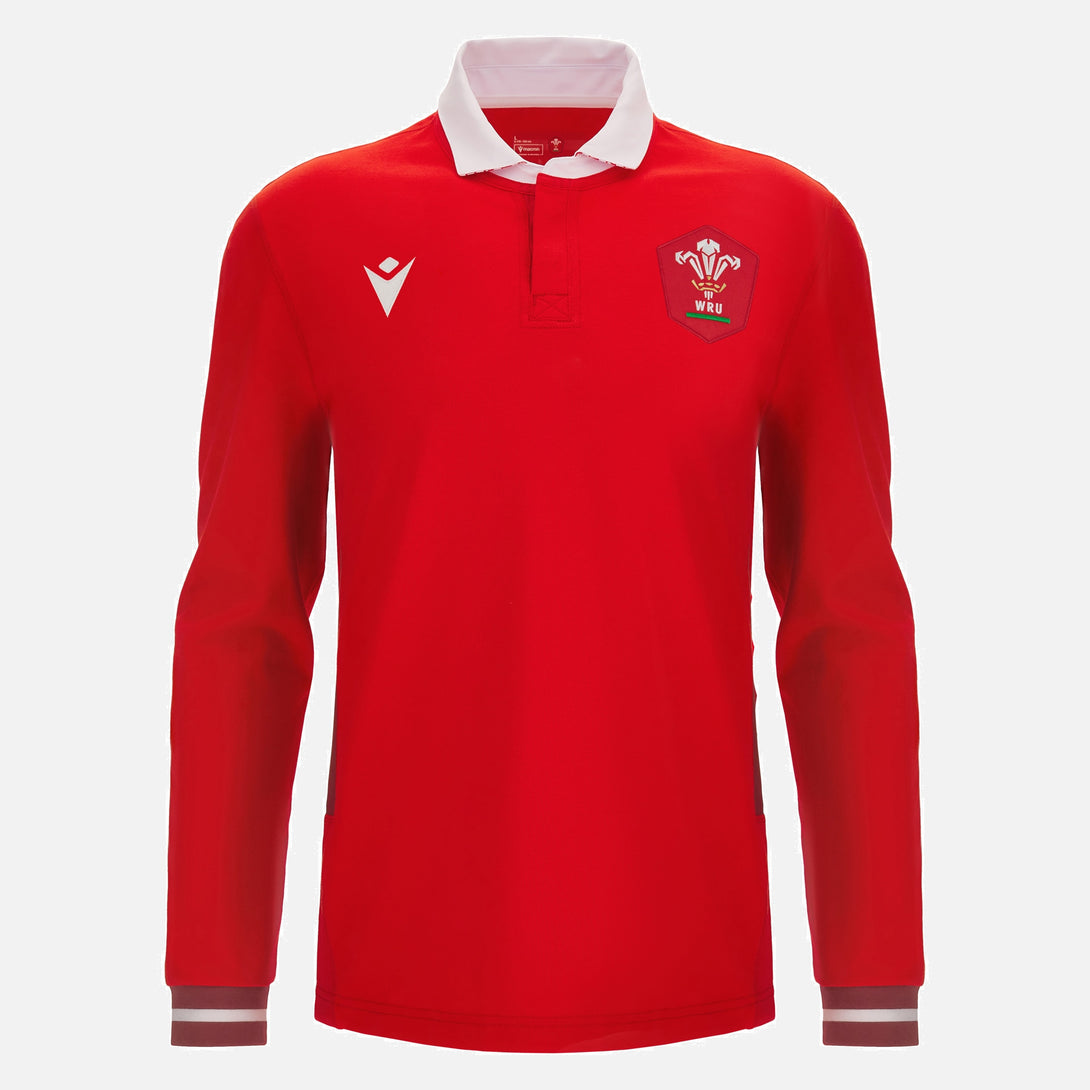Macron Wales Mens WRU 23/24 6 Nations Cotton Home Rugby Shirt