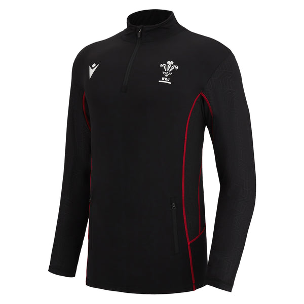 Macron Wales Official WRU 22/23 Mens Travel ¼ Zip Jacket