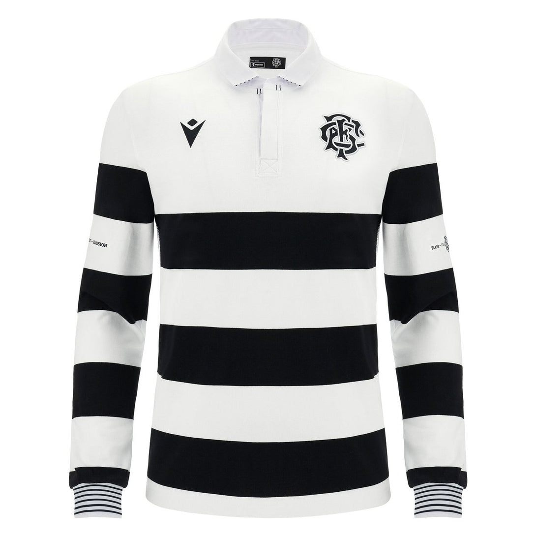 Macron Barbarians FC 23/24 Mens Home Cotton LS Rugby Shirt