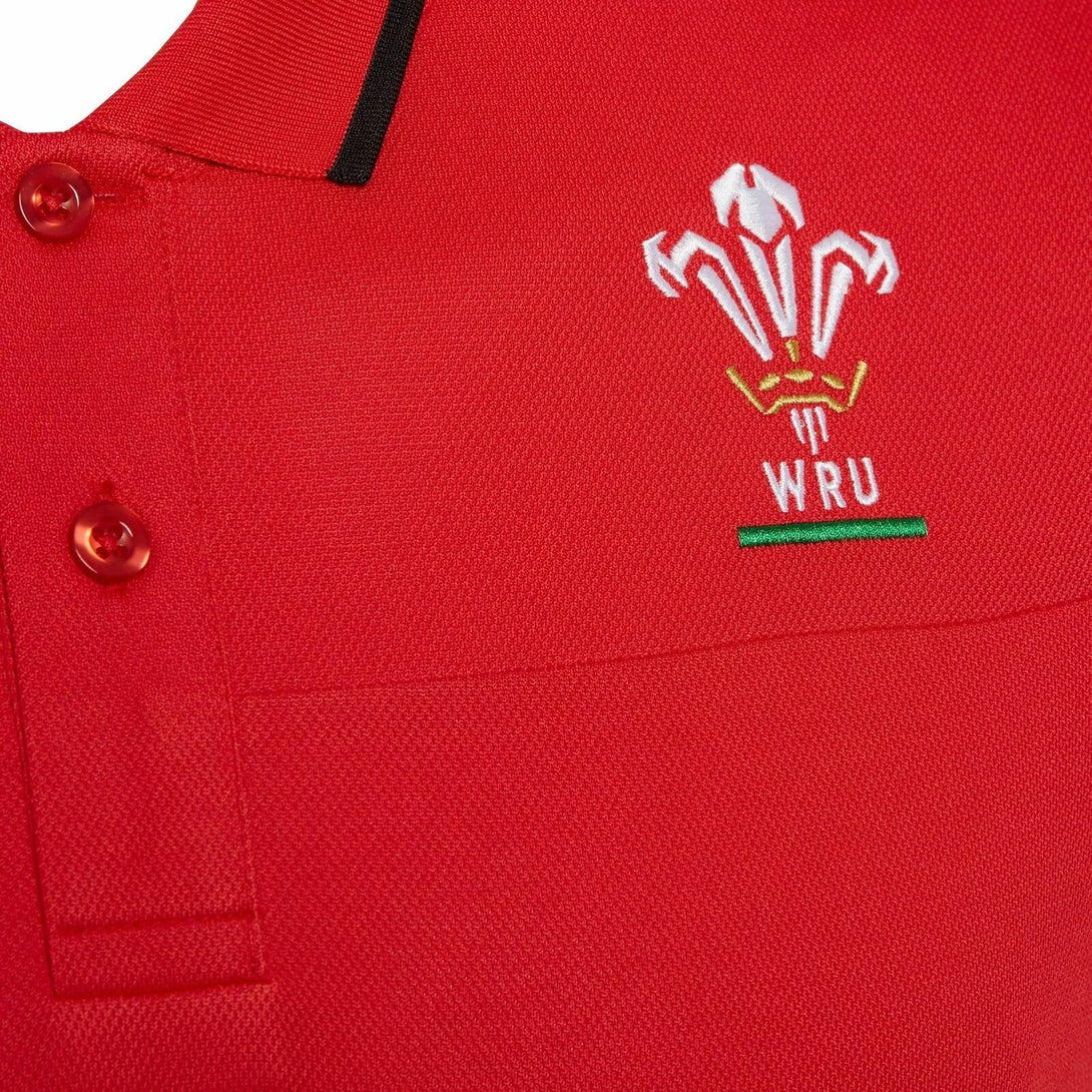 Macron Wales WRU Travel Player Tech Polo Adults