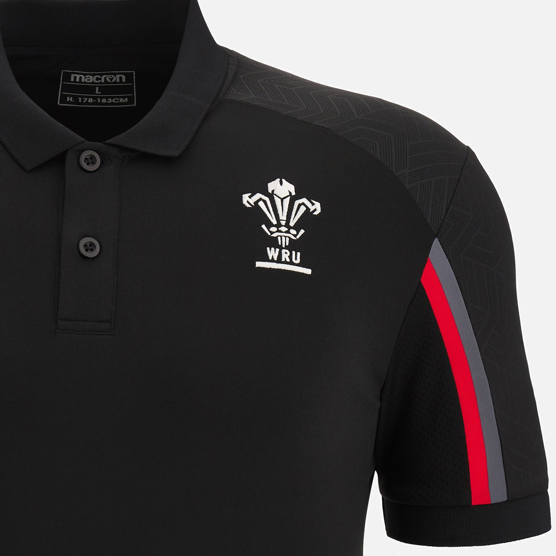 Macron Wales WRU Mens Rugby Staff Tech Polo