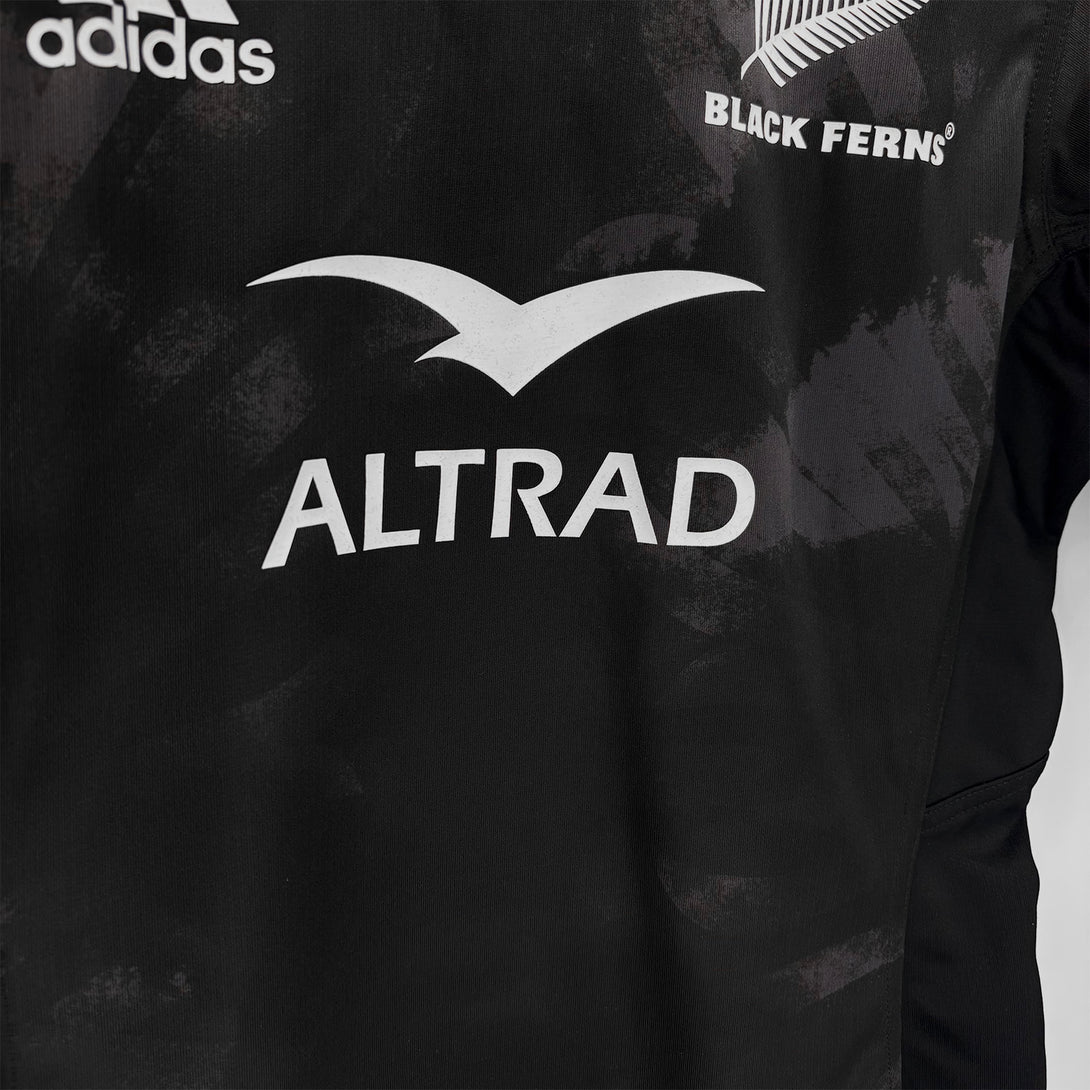 adidas New Zealand Black Ferns Kids Player Fit Home Rugby Shirt