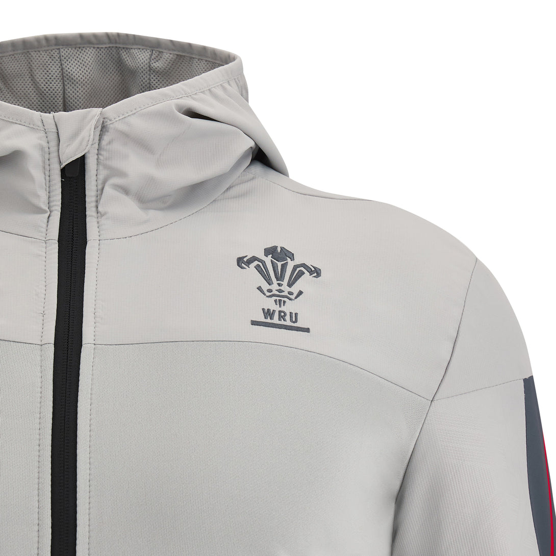 Macron Wales Official WRU 22/23 Mens Rugby Full Length Zip Travel Jacket