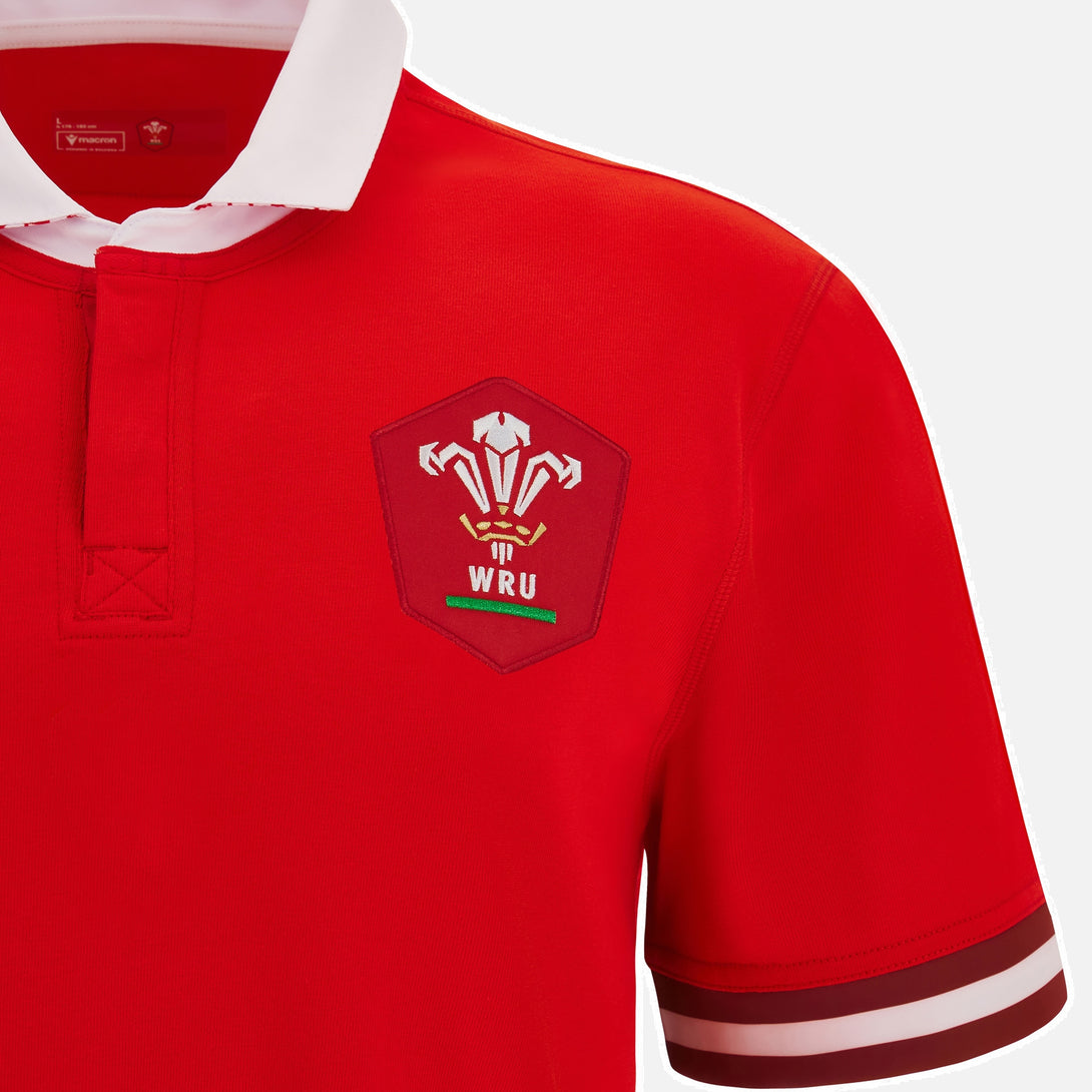 Macron Wales WRU M23/24 6 Nations Home Cotton Rugby Shirt